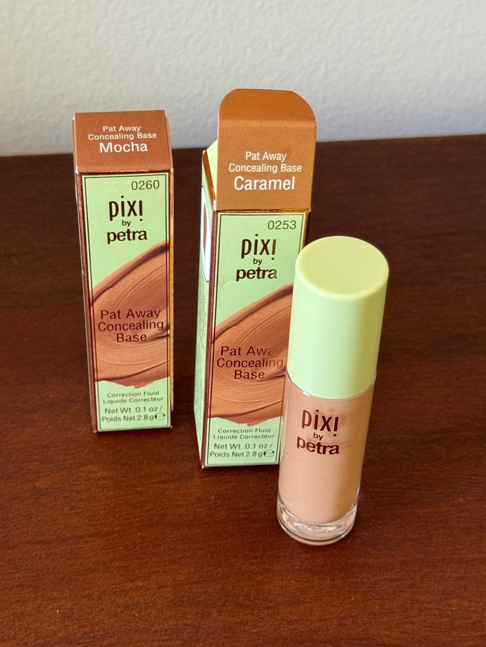 Bundle of 2 PIXI Pat Away Concealing Base - Caramel and Mocha NIB